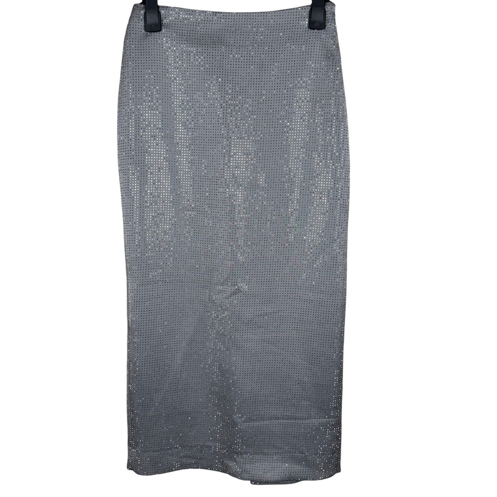 Zara Rhinestone Mesh Midi Skirt Sparkly Party Glam Y2K NWT Small